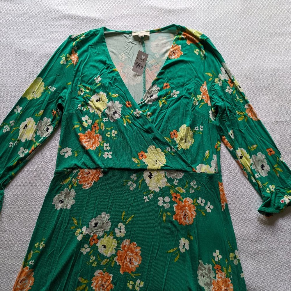 Loft Flower Dress with Ruffle Accents